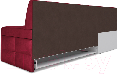 Уголок кухонный мягкий Mebel-Ars Атлантис левый 190x84x120 (бархат красный Star Velvet 3 Dark Red)