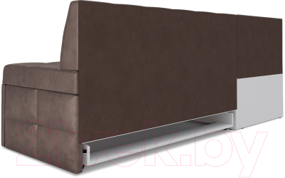 Уголок кухонный мягкий Mebel-Ars Атлантис левый 190x84x120 (серо-шоколадный Star Velvet 60 Cofee)