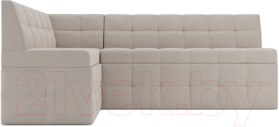 Уголок кухонный мягкий Mebel-Ars Атлантис левый 190x84x120 (бежевый Star Velvet 6 Light Beige)