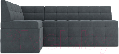 Уголок кухонный мягкий Mebel-Ars Атлантис левый 190x84x120 (велюр серо-синий HB-178 26)