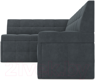 Уголок кухонный мягкий Mebel-Ars Атлантис левый 190x84x120 (велюр серо-синий HB-178 26)