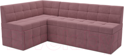 Уголок кухонный мягкий Mebel-Ars Атлантис левый 190x84x120 (велюр пудра НВ-178 18) - фото