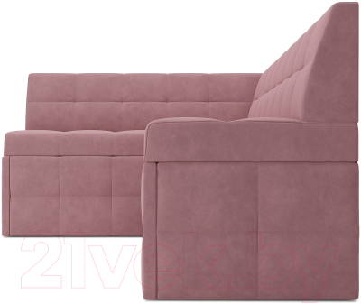 Уголок кухонный мягкий Mebel-Ars Атлантис левый 190x84x120 (велюр пудра НВ-178 18)