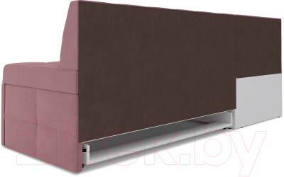 Уголок кухонный мягкий Mebel-Ars Атлантис левый 190x84x120 (велюр пудра НВ-178 18)