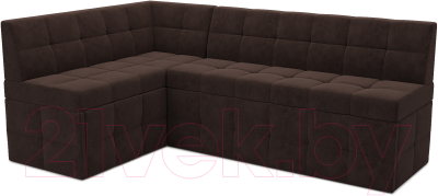 Уголок кухонный мягкий Mebel-Ars Атлантис левый 190x84x120 (велюр молочный шоколад НВ-178 13) - фото