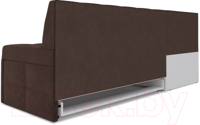 Уголок кухонный мягкий Mebel-Ars Атлантис левый 190x84x120 (велюр молочный шоколад НВ-178 13)