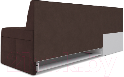 Уголок кухонный мягкий Mebel-Ars Атлантис левый 190x84x120 (велюр шоколад HB-178 16)