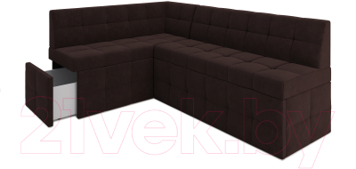 Уголок кухонный мягкий Mebel-Ars Атлантис левый 190x84x120 (велюр шоколад HB-178 16)