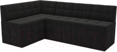 Уголок кухонный мягкий Mebel-Ars Атлантис левый 190x84x120 (велюр черный НВ-178 17) - фото