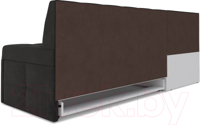 Уголок кухонный мягкий Mebel-Ars Атлантис левый 190x84x120 (велюр черный НВ-178 17)