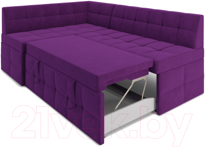 Уголок кухонный мягкий Mebel-Ars Атлантис левый 190x84x120 (фиолетовый)