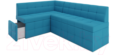 Уголок кухонный мягкий Mebel-Ars Атлантис левый 190x84x120 (синий)