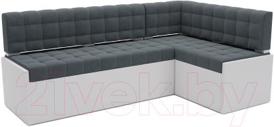 Уголок кухонный мягкий Mebel-Ars Ганновер правый 208x82x133 (велюр серо-синий HB-178 26) - фото