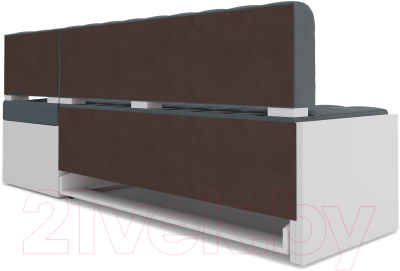 Уголок кухонный мягкий Mebel-Ars Ганновер правый 208x82x133 (велюр серо-синий HB-178 26)