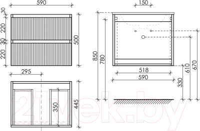 Тумба под умывальник Sancos Snob R / SNR60CE