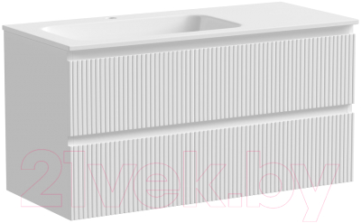 Тумба под умывальник Sancos Snob T / SNT100LW (бьянко, левый) - фото