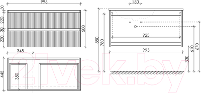 Тумба под умывальник Sancos Snob T / SNT100LSM (доха, левый)