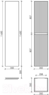 Шкаф-пенал для ванной Sancos Snob T / PSNT35CE