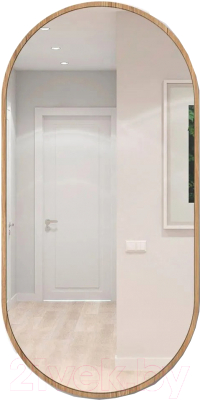 Зеркало Emze Color Oval 45x90 / COLOR.45.90.KRD (красное дерево) - фото