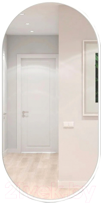Зеркало Emze Color Oval 50x100 / COLOR.50.100.BEL (белый) - фото