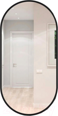 Зеркало Emze Color Oval 50x100 / COLOR.50.100.CHE (черный) - фото