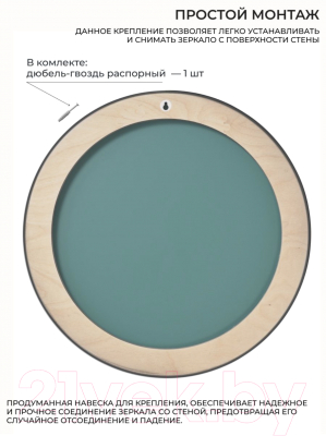 Зеркало Emze Loft D50 / LOFT.50.50.CHE (черный)
