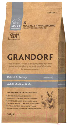 Сухой корм для собак Grandorf Medium & Maxi Breeds Rabbit & Turkey - фото