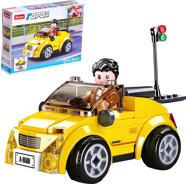 Конструктор инерционный Sluban Город. Кабриолет / M38-B0900