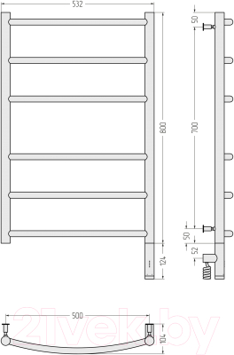 Полотенцесушитель электрический Сунержа Галант 3.0 80x50 / 00-5801-8050