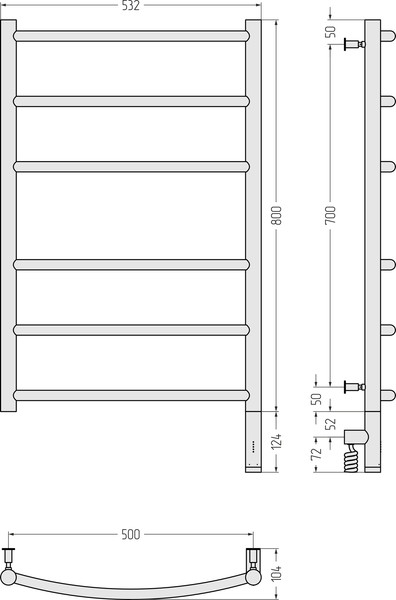 Полотенцесушитель электрический Сунержа Галант 3.0 80x50 / 051-5801-8050