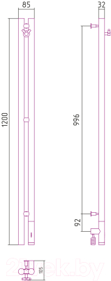 Полотенцесушитель электрический Сунержа Нюанс 3.0 120 / 032-5843-1253