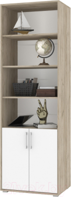 Стеллаж Modern Оливия О21 (серый дуб/белый) - фото