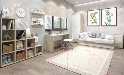 Стеллаж Modern Оливия О51 (серый дуб/белый)