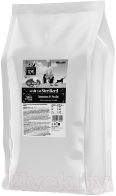 Сухой корм для кошек Bon Appetit Cat Adult Sterilized с курицей и лососем / 795318 (12кг) - фото