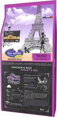 Сухой корм для собак Bon Appetit Dog Adult Mini Chicken & Rice / 681991 (2кг) - фото