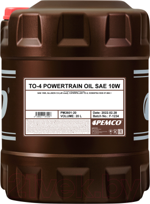 Трансмиссионное масло Pemco TO-4 Powertrain Oil SAE 10W / PM2601-20 - фото