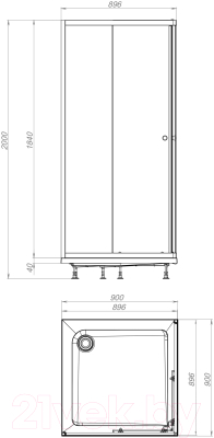 Душевой уголок Domani-Spa Delight Cube Grapfite / DS0405Cb99L0M00-Gt (сатин/матированное стекло)