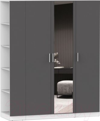 Шкаф Интермебель Марсель-27 / МР 01-27 (графит серый) - фото