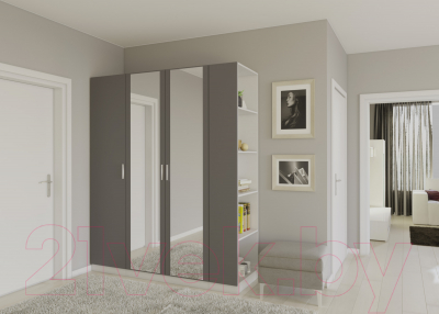 Шкаф Интермебель Марсель-30 / МР 01-30 (графит серый)