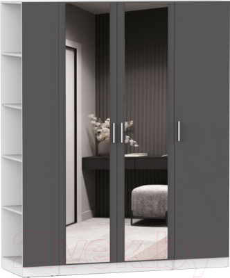 Шкаф Интермебель Марсель-31 / МР 01-31 (графит серый) - фото