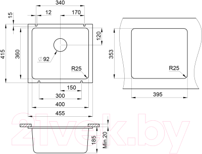 Мойка кухонная GRANULA GR-3601 (алюминиум)
