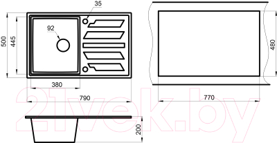 Мойка кухонная GRANULA GR-8002 (алюминиум)