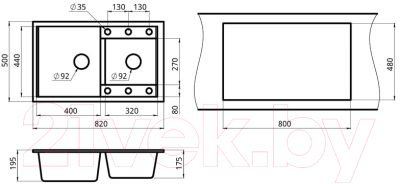 Мойка кухонная GRANULA GR-8201 (алюминиум)