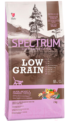 Сухой корм для кошек Spectrum Low Grain для стерилизованных кошек с лососем, анчоусом, клюквой - фото