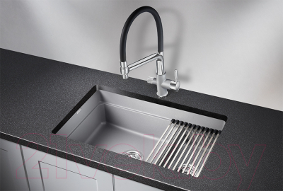 Мойка кухонная GRANULA KS-7304 (алюминиум)