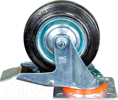 Опора колесная для тележки складской TOR SCb 63 160мм с тормозом (N) / 1024201 - фото
