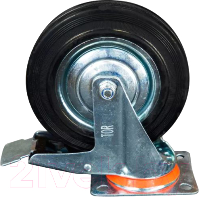 Опора колесная для тележки складской TOR SCb 80 200мм с тормозом (N) / 1024202 - фото
