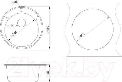 Мойка кухонная GRANULA ST-4802 (базальт)