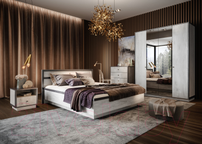 Комод Мебель-КМК Тиффани 0880.4 (бетон пайн светлый/дуб шале графит)