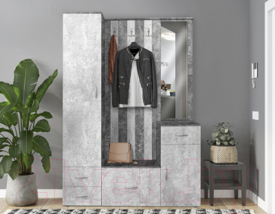 Шкаф-пенал Артём-Мебель ДСП СН-100.01 (бетон спаркс лайт/бетон спаркс)